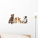 4 Different Puppy Breeds Wall Decal