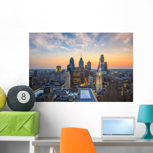 Skyline Downtown Philadelphia Wall Decal