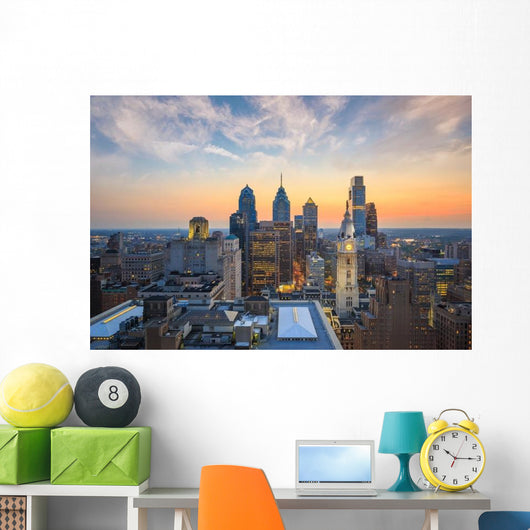 Skyline Downtown Philadelphia Wall Decal