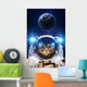 Beautiful Outer Space Cat Wall Decal