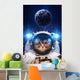 Beautiful Outer Space Cat Wall Decal