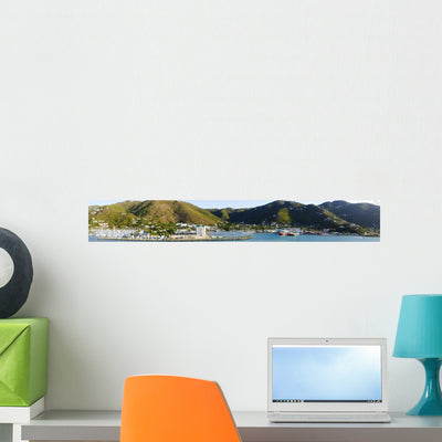 Tortola British Virgin Islands Wall Decal Panoramic Wall Decal shown on a wall