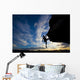 Rock Climber Dangling from Wall Decal