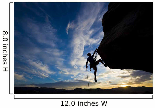 Rock Climber Dangling from Wall Decal