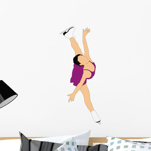 Figure Skater Illustration Wall Decal
