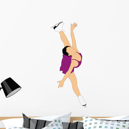 Figure Skater Illustration Wall Decal