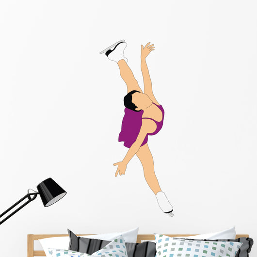 Figure Skater Illustration Wall Decal