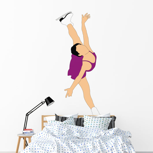 Figure Skater Illustration Wall Decal