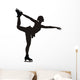 Figure Skater Cross-Grab Biellmann Silhouette Wall Decal