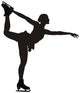Figure Skater Cross-Grab Biellmann Silhouette Wall Decal