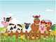 Happy Farm Animal Cartoon Wall Decal