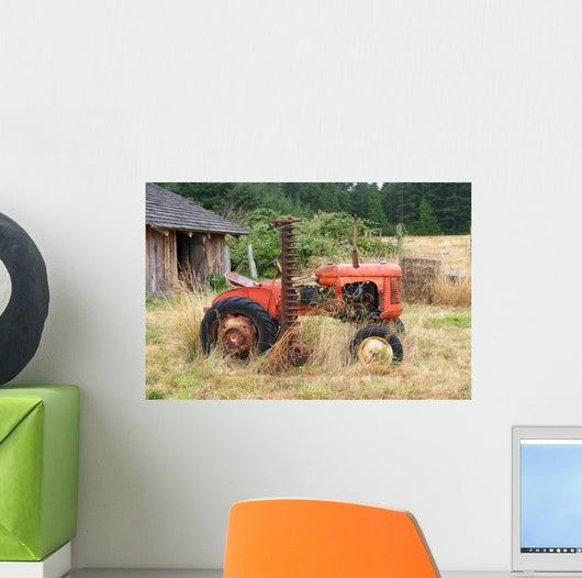 Old Red Tractor Wall Decal