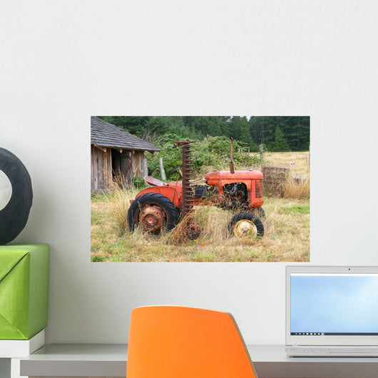 Old Red Tractor Wall Decal