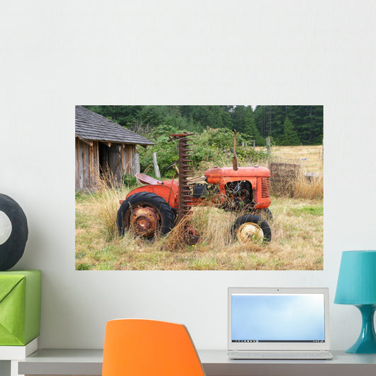 Old Red Tractor Wall Decal