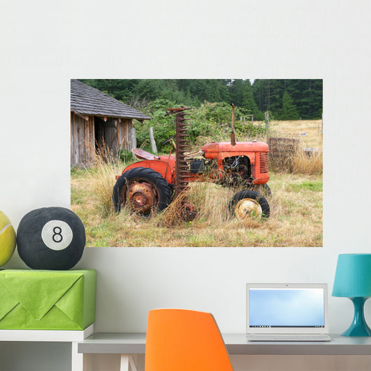 Old Red Tractor Wall Decal