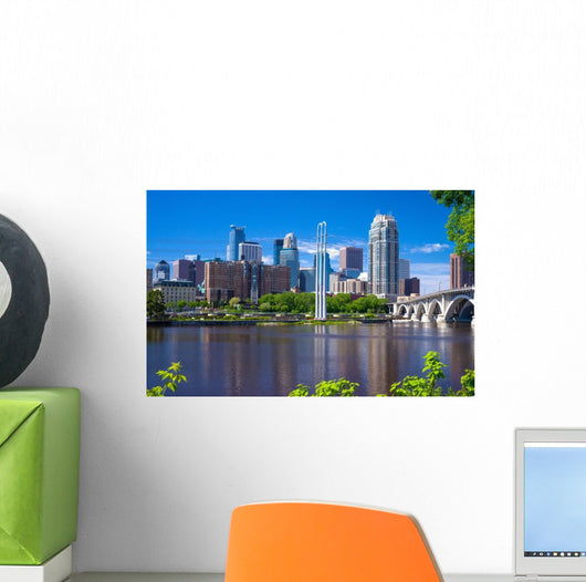 Mississippi River Minneapolis Skyline Wall Decal