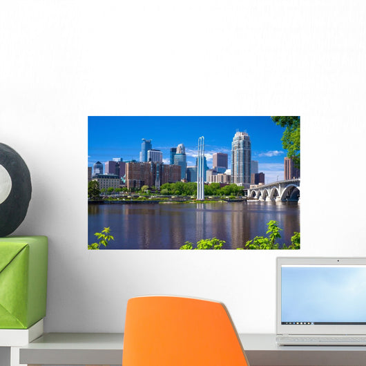 Mississippi River Minneapolis Skyline Wall Decal