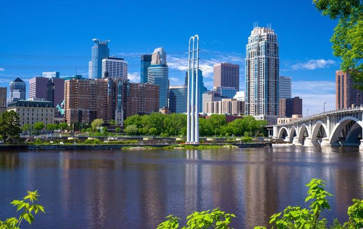 Mississippi River Minneapolis Skyline Wall Decal