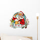 Christmas Label with Santa Wall Decal