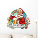 Christmas Label with Santa Wall Decal
