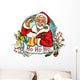 Christmas Label with Santa Wall Decal