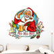 Christmas Label with Santa Wall Decal
