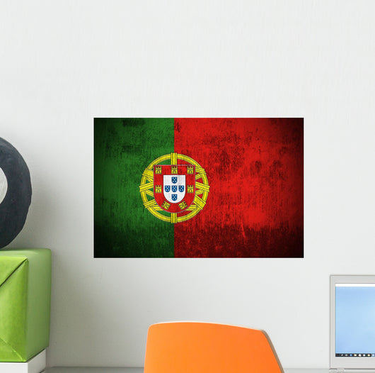 Weathered Flag Portugal Fabric Wall Decal