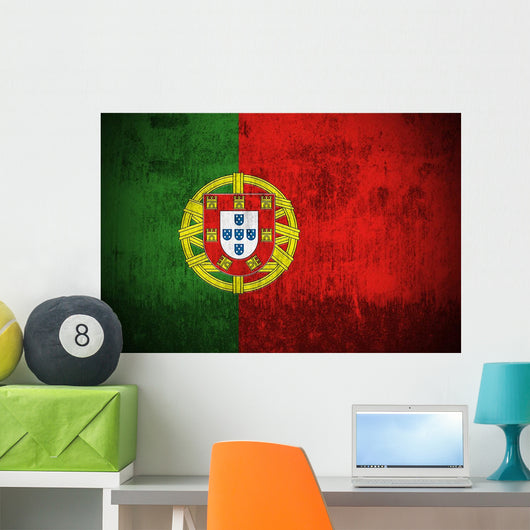 Weathered Flag Portugal Fabric Wall Decal