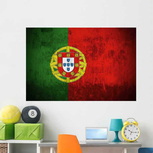 Weathered Flag Portugal Fabric Wall Decal