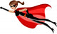 Superhero Woman Flying Wall Decal