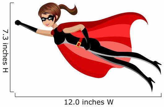 Superhero Woman Flying Wall Decal