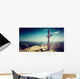 Summit Cross and Mountain Wall Decal