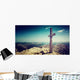 Summit Cross and Mountain Wall Decal