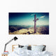 Summit Cross and Mountain Wall Decal