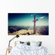 Summit Cross and Mountain Wall Decal