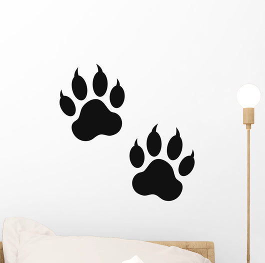 Clawed Paw Prints Wall Decal