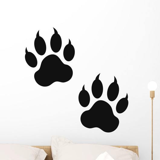 Clawed Paw Prints Wall Decal