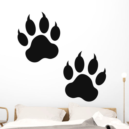 Clawed Paw Prints Wall Decal
