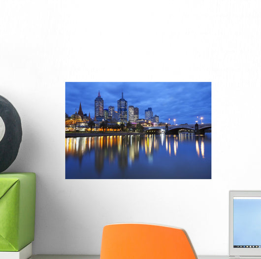 Skyline Melbourne Australia across Wall Decal