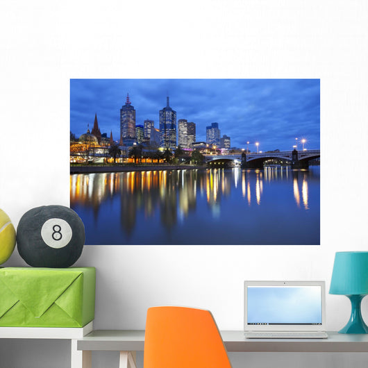 Skyline Melbourne Australia across Wall Decal