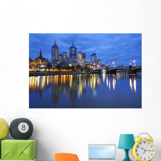 Skyline Melbourne Australia across Wall Decal