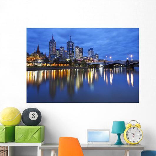 Skyline Melbourne Australia across Wall Decal