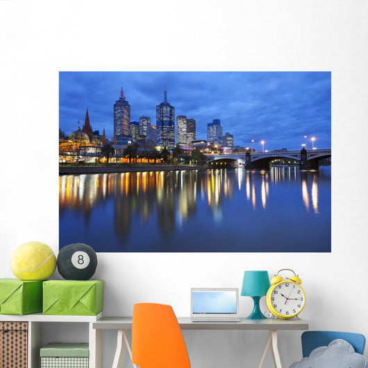 Skyline Melbourne Australia across Wall Decal