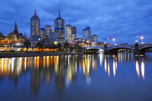 Skyline Melbourne Australia across Wall Decal