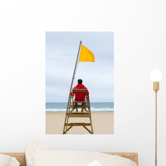 Lifeguard Sitting His Chair Wall Decal