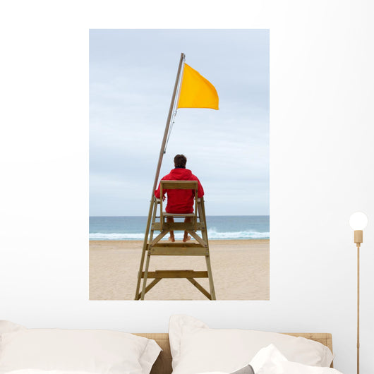 Lifeguard Sitting His Chair Wall Decal