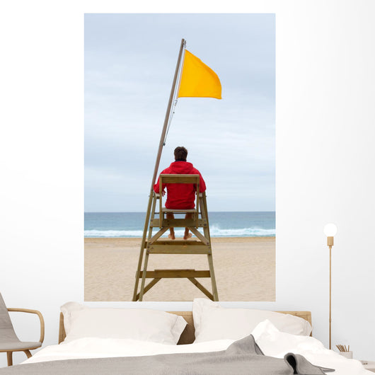 Lifeguard Sitting His Chair Wall Decal