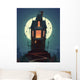 Spooky Hilltop Mansion Halloween Wall Decal