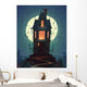 Spooky Hilltop Mansion Halloween Wall Decal