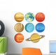 Cartoon Solar System Planets Wall Decal Sticker Set